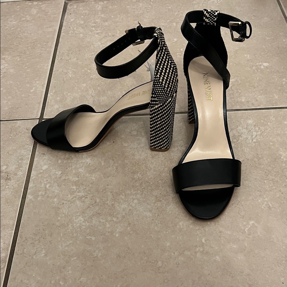 Nine West Black and Patterned Heels